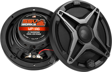 Load image into Gallery viewer, SSV Works A-Spec 6.5-inch 2-way speakers for audio systems, showing black speaker cones with mounting brackets.