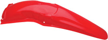 Load image into Gallery viewer, Acerbis red rear fender for motorcycles, showcasing its curved plastic design and mounting points on a neutral background.