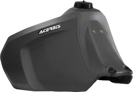 Acerbis grey 6.6-gallon fuel tank for Suzuki motorcycles, shown from side angle with mounting details and textured surface.