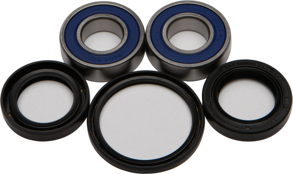 All Balls front wheel bearing and seal kit with multiple bearings and seals for motorcycle or ATV wheel maintenance.
