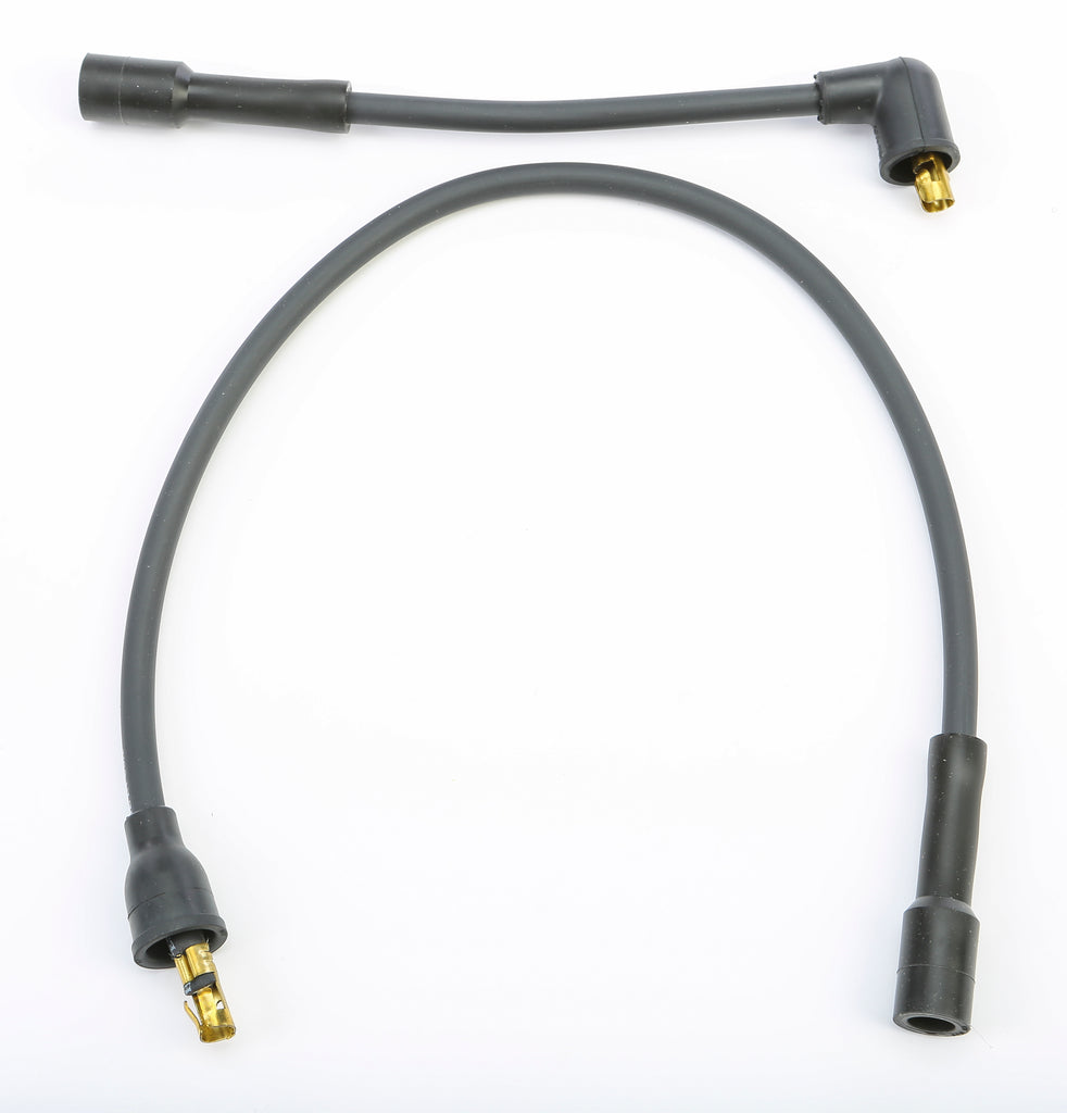 Moroso Ignition Wires Suppression Core Set for 1986-2003 vehicles, with black wires and metal connectors.