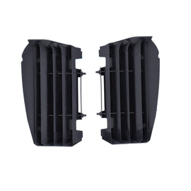 Acerbis radiator louvers for Yamaha bikes in dark blue, motorcycle body parts designed for cooling and protection.