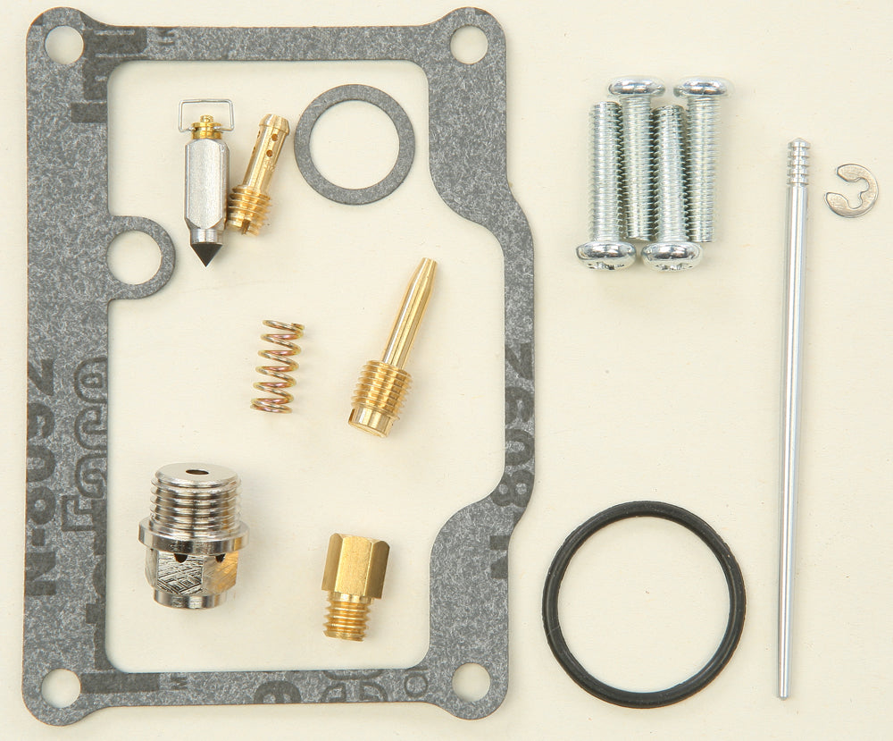 All Balls Carburetor Repair Kit 226-1038 for intake and fuel system, includes various gaskets and small parts on a white background.