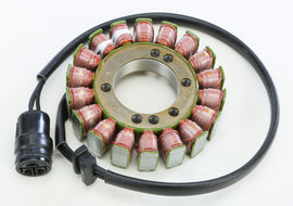 Ricks Motorsport Electric Stator 27-21221 for motorcycle electrical systems, showing the coil and mounting points.