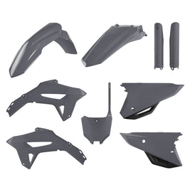 Polisport Plastics MX full body kit in Nardo Grey for Honda, featuring durable plastic panels for motocross bikes.