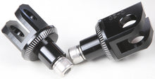 Load image into Gallery viewer, Black PUIG Footpeg Adapter 561-06677BK for motorcycle foot controls, shown attached to bike footpeg.