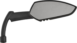 HardDrive Apache mirror with knife stem in matte black, right side view showing sleek motorcycle mirror design.