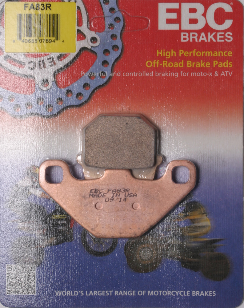 EBC Motorcycle Brakes Fa83r Sintered R Series brake pads displayed on a clean white background.