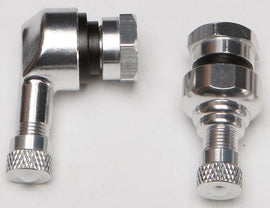 Silver Competition Werkes 90/straight air valve, 11.3mm size, designed for motorcycle or vehicle air systems.