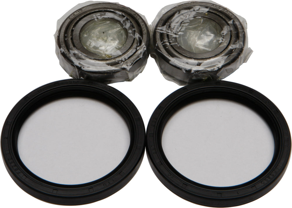 All Balls front wheel bearing and seal drive kit with bearings and seals for motorcycle wheels.
