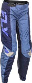 Fly Racing Women's F-16 Pants in stone and lavender, size 11/12, featuring durable fabric and stylish moto-inspired design.