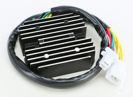 Ricks Motorsport Electric regulator and rectifier for motorcycle electrical systems, with visible wiring and mounting points.
