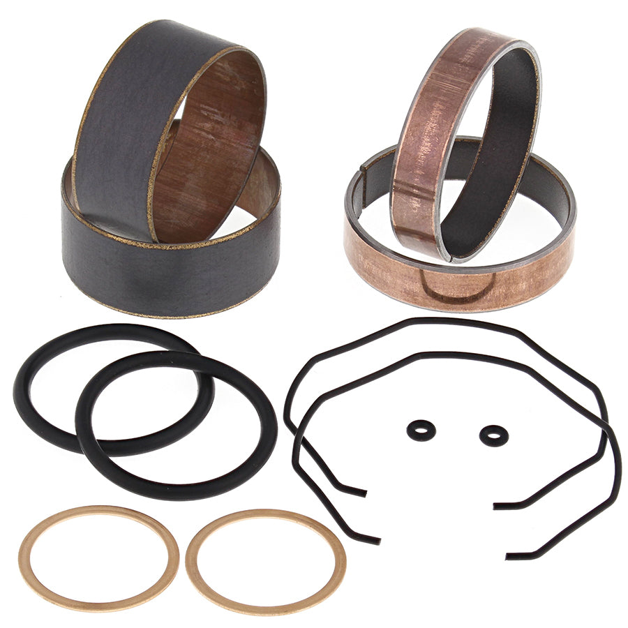 All Balls suspension fork bushing kit 23-86071 with various bushings and components laid out on a surface.