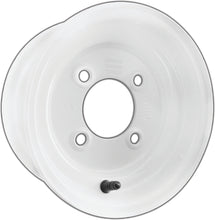 Load image into Gallery viewer, AWC standard steel trailer wheel 8x7 inches with 5 lug pattern, part number 58-8024, showing the wheel's design and bolt holes