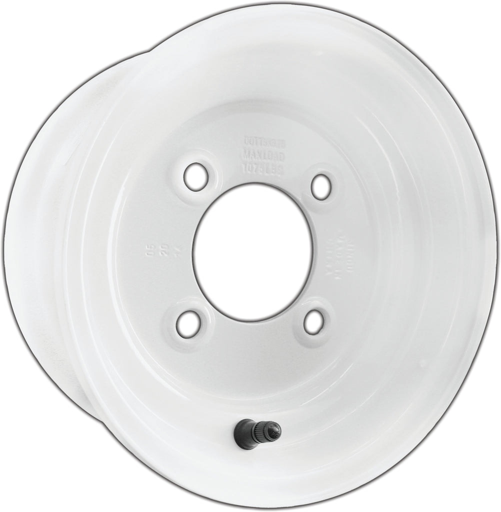 AWC standard steel trailer wheel, 8x7 inches, 4-lug, durable trailer wheel with steel construction and black finish