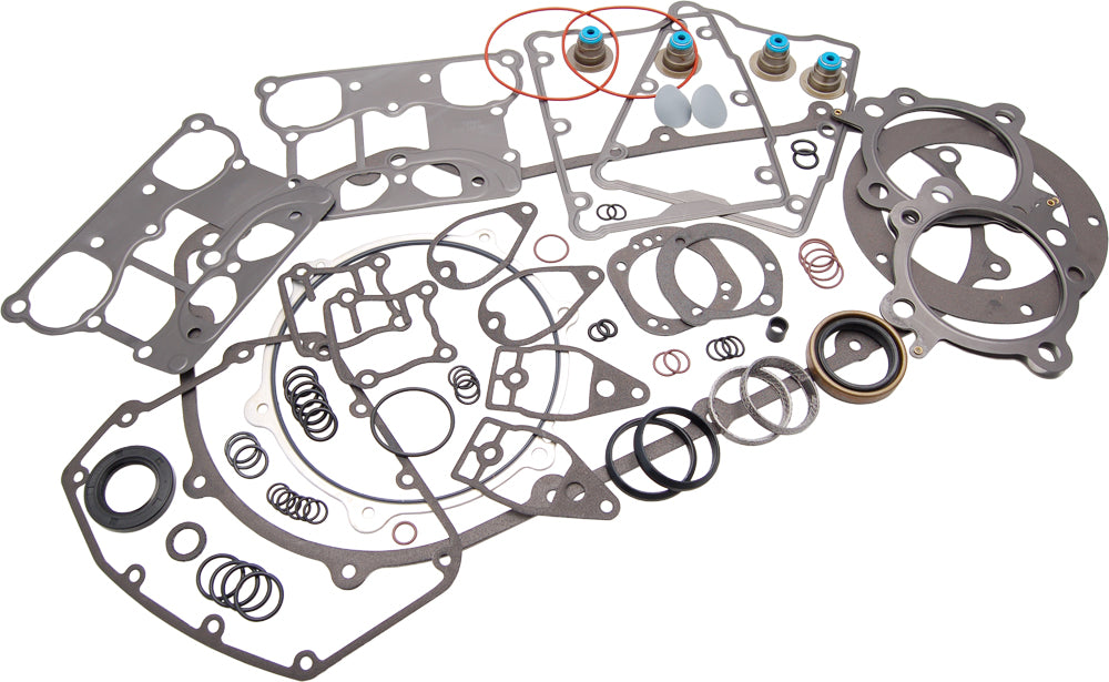 Cometic Complete Est Gasket Twin Cam Kit 68-9184 with detailed gaskets and seals for motorcycle engine rebuild.