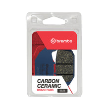 Load image into Gallery viewer, Brembo Prime CC carbon ceramic brake pads with metal backing plate, designed for high-performance braking systems.