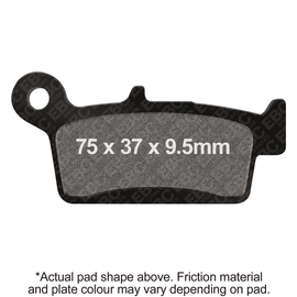 EBC Motorcycle Brakes Sfa233 Organic brake pads showing black friction material and metal backing plate for motorcycle braking.