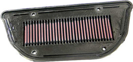 K&N Air Filter 741088 showing a close-up of the reusable automotive air filter with a black rubber frame and pleated filter media.