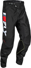 Load image into Gallery viewer, Fly Racing Kinetic Prix riding pants in red, grey, and white, size 32, featuring durable fabric and motocross design.