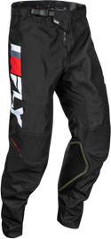 Fly Racing Kinetic Prix riding pants in red, grey, and white, size 32, featuring durable fabric and motocross design.