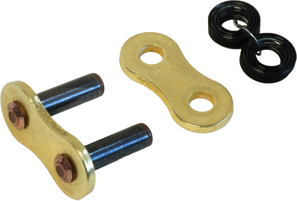 Sunstar Master Link Rrr1 Sealed Rivet 520 Gold chain link with rivet, close-up view of metal construction and sealing features.