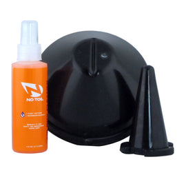 No Toil Airbox Cover 901-27004K for motorcycle air filter, black plastic with vent openings and mounting tabs.