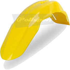 Yellow Polisport Plastics front fender for bikes, part number 64-5614, shown in the image with a close-up view of the fender.