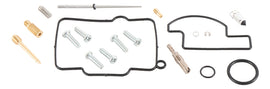 All Balls Kawasaki carburetor rebuild kit for intake and fuel system, with various gaskets and components displayed.