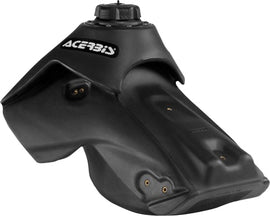 Acerbis black 2.7-gallon fuel tank for motorcycles, featuring a sleek design and durable construction.