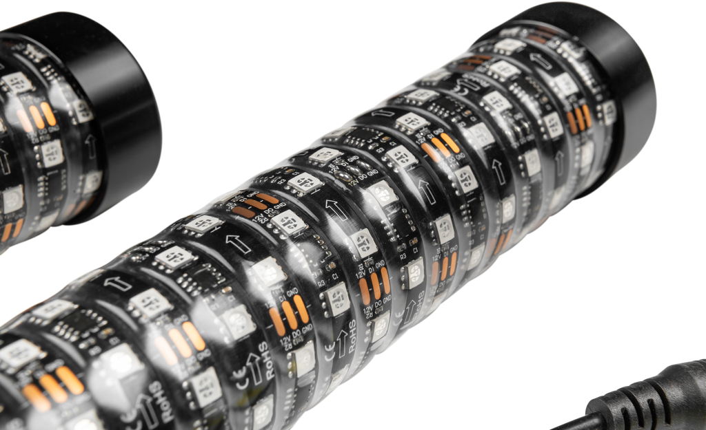 2 Foot Rgb Led Fat Whip Pair