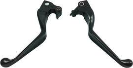 HardDrive black lever set for XL models 2007-2013, includes three smooth motorcycle clutch and brake levers.