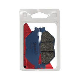 Brembo Prime Organic Brake Pads OEM organic brake pads with metal backing and friction material, for vehicle braking system.