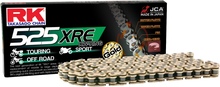 Load image into Gallery viewer, Gold Excel Wheel Components Gb525xre Drive Chain 525 X 135 with links and sprocket for motorcycle or bicycle drive system.