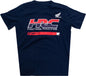 Navy DCOR Honda HRC2 T-shirt in large size, featuring Honda HRC2 logo and branding on the front, casual fit and comfortable fabric.