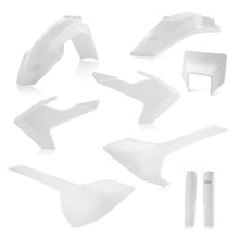 Load image into Gallery viewer, Acerbis full plastic kit in white with multiple panels and mounting points for motorcycle bodywork replacement.