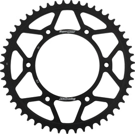 Steel rear sprocket for Honda CRF250 by Supersprox, 51-tooth, black finish, 520 chain size, durable motorcycle sprocket.
