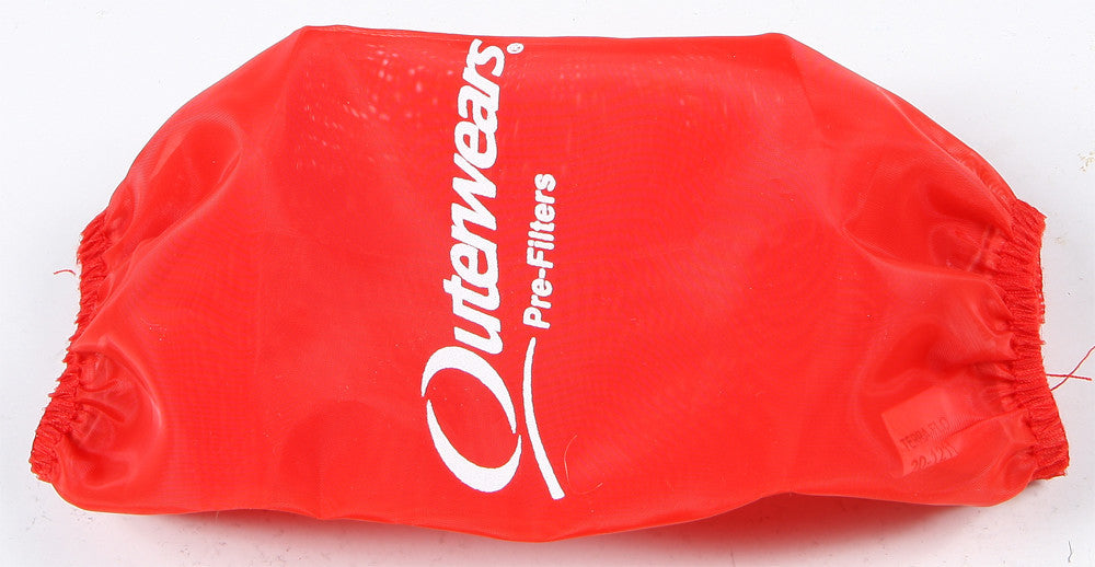 Outerwears ATV pre-filter K&N YA-2597 Red air filter for off-road vehicles, showcasing the pre-filter's vibrant red color and durable design.