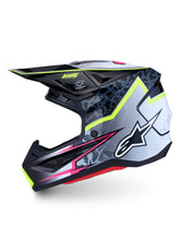 Charger l'image dans la galerie, S M7 Blaster Helmet Ece06/Dot Blk/Gry/Wh/Yllw Fluo Glsy 2x