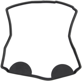 Vertex valve cover gasket for KTM engine, showing detailed sealing surface and gasket material in black with metal edges.