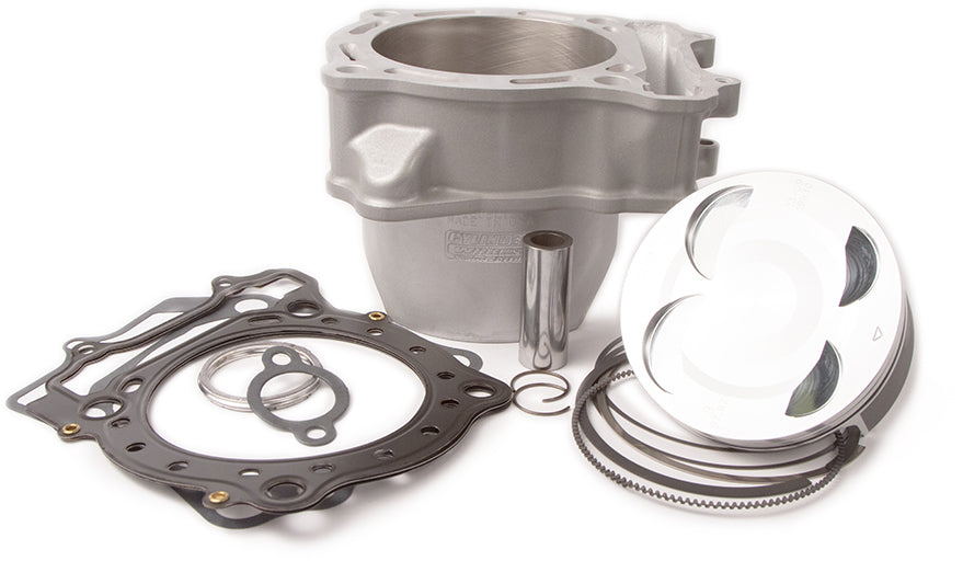 Cylinder Works engine cylinder kit for Suzuki, showing the cylinder with detailed machining and branding on the surface.