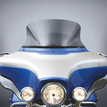 Load image into Gallery viewer, National Cycle Vstream 10.75" smoke windshield for Harley Flht, Flhx, Triglide shown on motorcycle with tinted smoke finish.