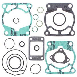 Vertex Top End Gaskets 681-0338 set showing detailed rubber and metal gasket components for engine sealing.
