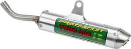 Pro Circuit 296 Spark Arrestor exhaust for KTM, Gas Gas, and Husqvarna motorcycles, featuring durable metal mesh and mounting hardware.