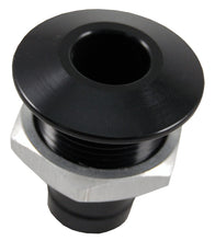 Load image into Gallery viewer, Blowsion Billet Thru-Hull Water Fitting for bilge pump outlet, black body, durable marine-grade construction.