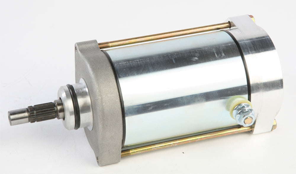 Ricks Motorsport Electric starter motor 27-61418H, a high-performance electric starter for motorcycles with metallic components.