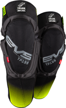 Load image into Gallery viewer, EVS TP199 knee and shin guard in black and hi-vis colors, large/X-large size, protective safety gear.