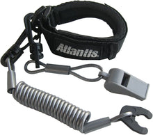 Load image into Gallery viewer, Atlantis Pro floating wrist lanyard in red with whistle, accessory for water safety and secure ID or key attachment