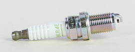 NGK BKR4E spark plug with ceramic insulator and metal threads, designed for automotive engines.