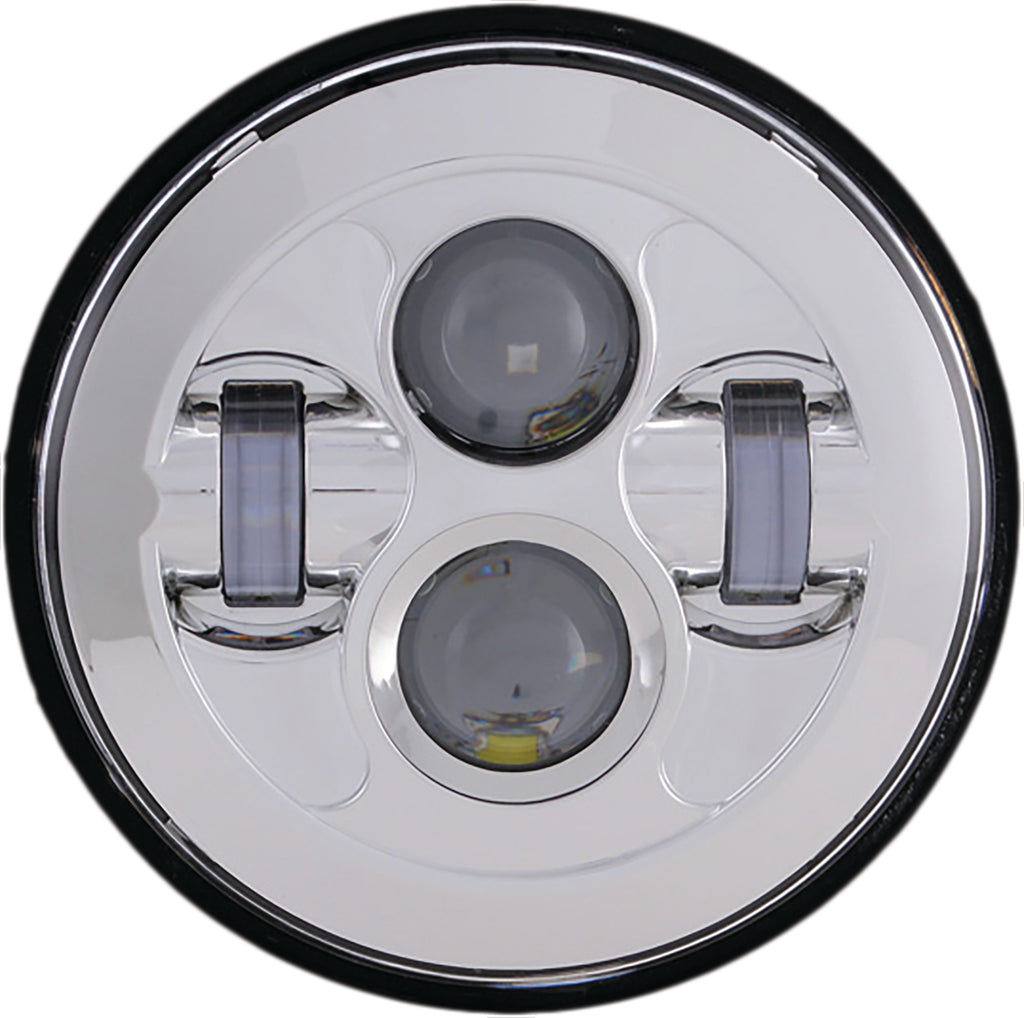 Pathfinder high-definition 7-inch LED headlight in chrome finish, designed for vehicle illumination and enhanced visibility.